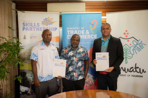 Photograph from the Department of Tourism report: Department of Tourism and Vanuatu Skills Partnership Strengthen Tourism Development Collaborations